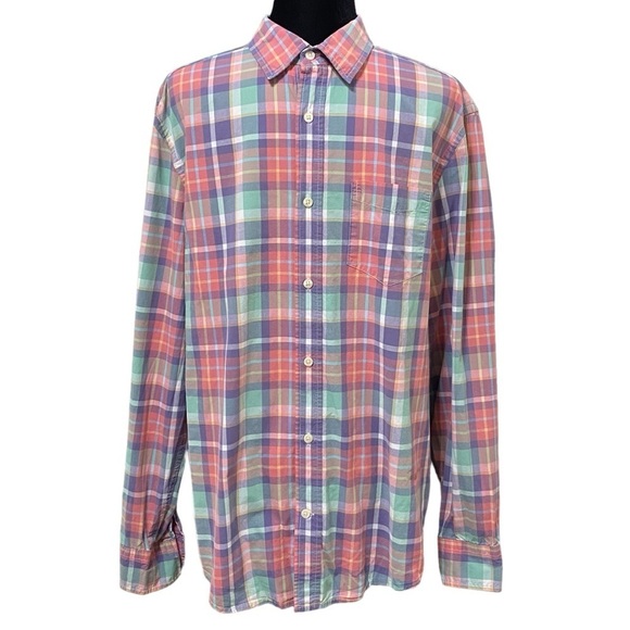 GAP Other - Gap Classic Fit Pastel Plaid Button Down Shirt Size Large Long Sleeve Cotton